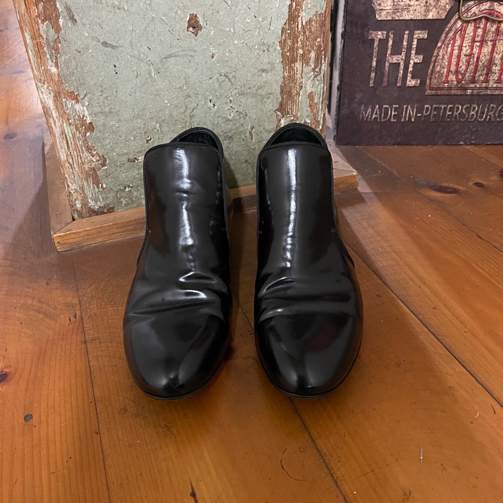 Celine Black Patent Leather Ankle Boot Sz EU36.5